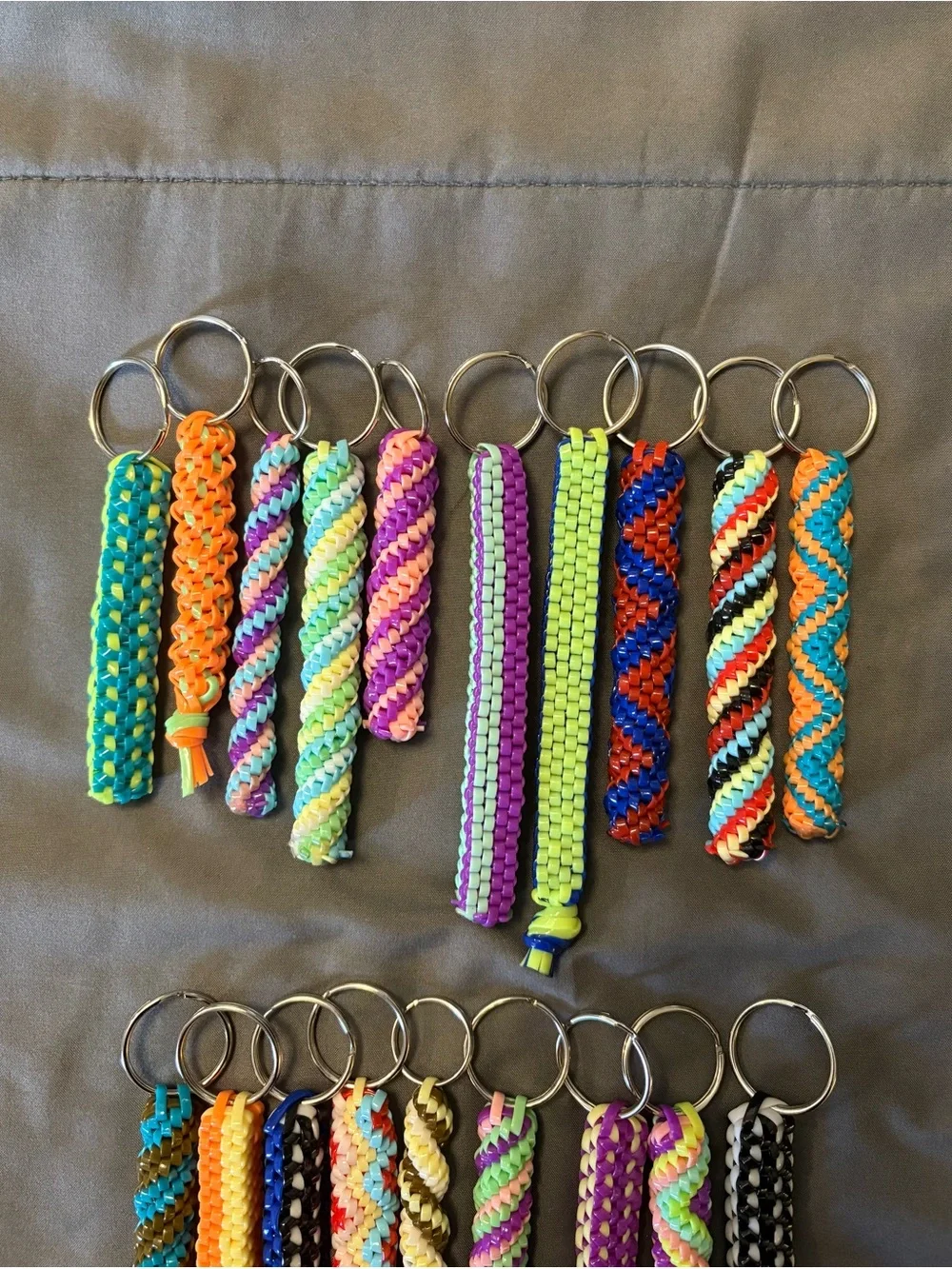 Multi-colored handmade keychains